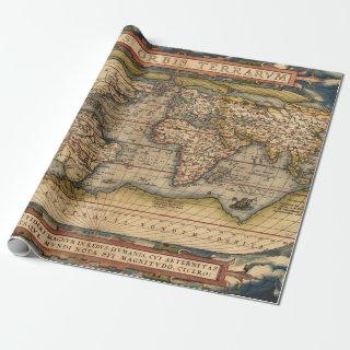 Vintage World Map by Abraham Ortelius 1564