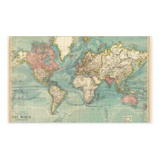 Vintage World Map Rectangular Sticker