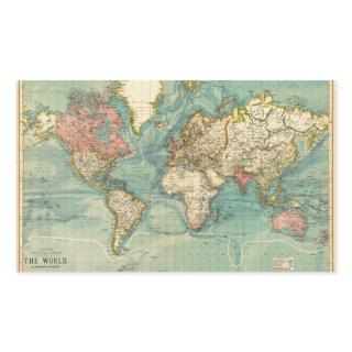 Vintage World Map Rectangular Sticker