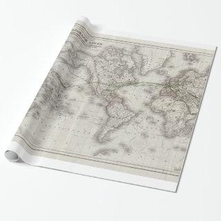 Vintage World Telegraph Lines Map (1855)