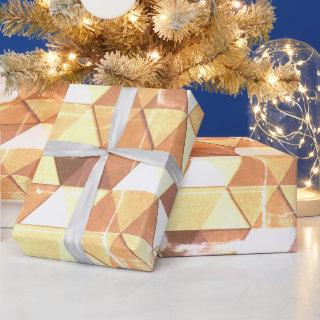 Vintage yellow brown triangles geometric pattern