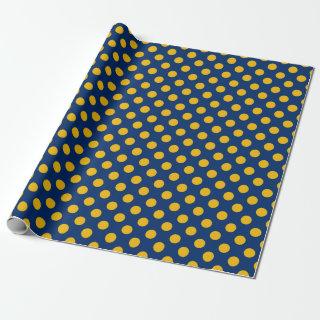 Vintage Yellow Dots Blue Background