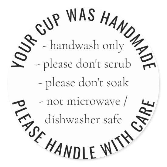 Vinyl Cup Custom Care Instructions Classic Round Sticker