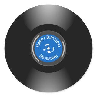 Vinyl Records Design Round Sticker