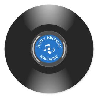 Vinyl Records Design Round Sticker