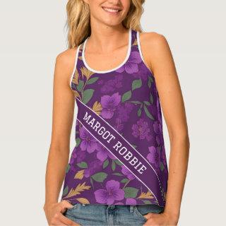 Violet Floral Colorful Personalized Pattern Tank Top
