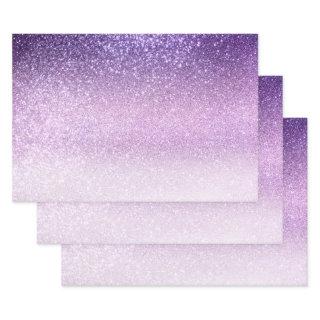 Violet Lilac Pastel Purple Triple Glitter Ombre  Sheets