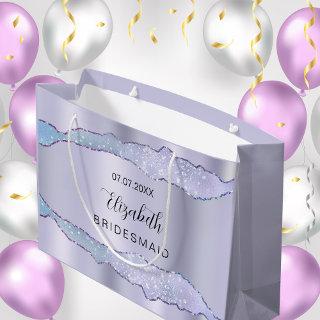 Violet purple agate bridesmaid large gift bag