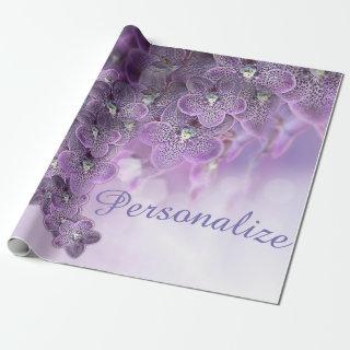 Violet Purple Blooming Flower Orchids Wrapping Pap