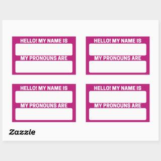 Violet Red Name & Pronoun Labels