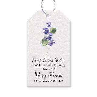 Violet Seed Packet Memorial Funeral Gift Tags