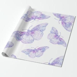 Violet Watercolor Butterfly Pattern