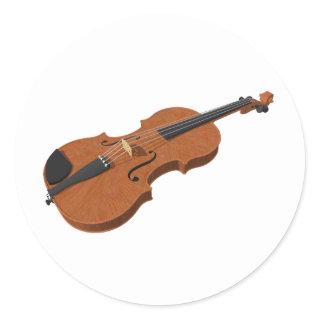Violin: 3D Model: Classic Round Sticker