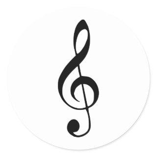 violin key music classic round sticker