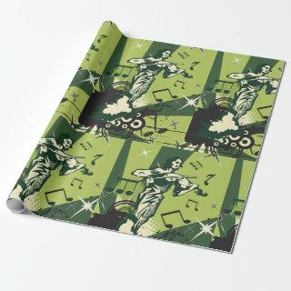 Violin Player Musical Notes