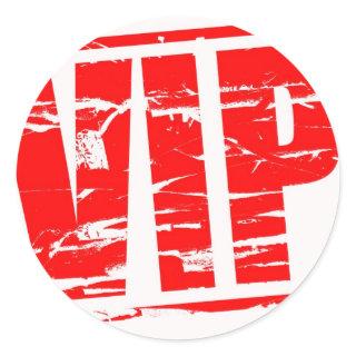 VIP rubber stamp effect Classic Round Sticker