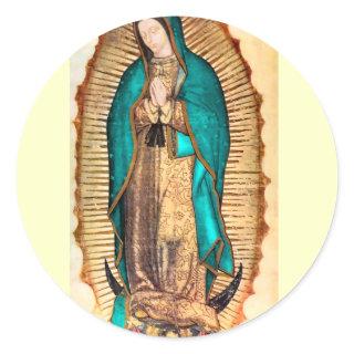 Virgen de Guadalupe Classic Round Sticker