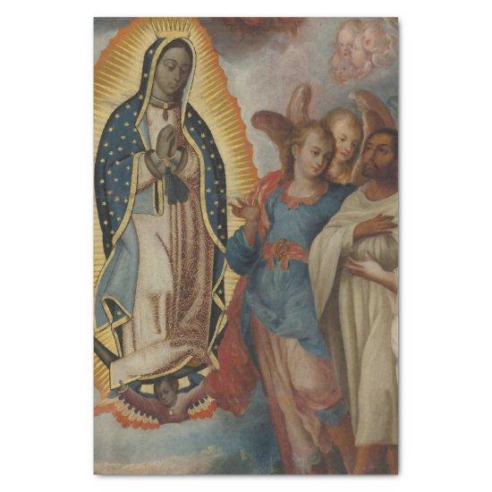 Virgen de Guadalupe con Juan Diego, Mexican School Tissue Paper