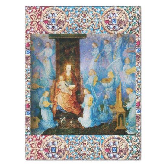 VIRGIN AND CHILD,CONCERT OF ANGELS,PRECIOUS JEWELS TISSUE PAPER