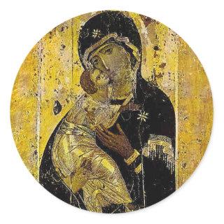 Virgin of Kyiv Ukrainian Icon Madonna Classic Round Sticker
