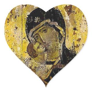 Virgin of Kyiv Ukrainian Icon Madonna Heart Sticker