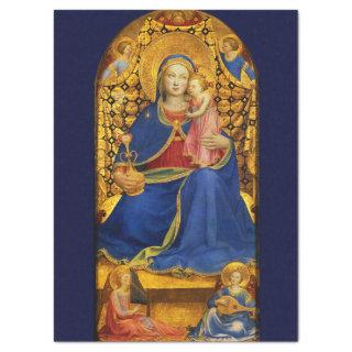 VIRGIN WITH CHILD AND ANGELS by Fra Angelico ,Blue Tissue Paper