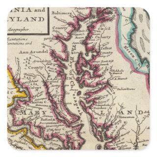 Virginia and Maryland Square Sticker
