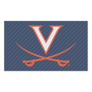 Virginia Cavaliers Carbon Fiber Rectangular Sticker