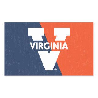 Virginia Cavaliers Color Block Distressed Rectangular Sticker