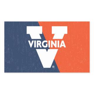 Virginia Cavaliers Color Block Distressed Rectangular Sticker