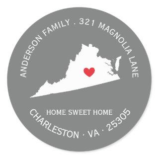 VIRGINIA | New Home Address Label Sticker