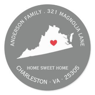 VIRGINIA | New Home Address Label Sticker