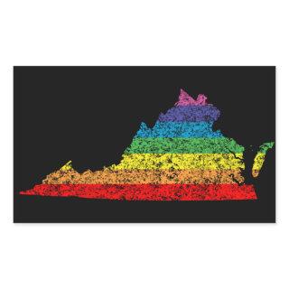 virginia rainbow rectangular sticker