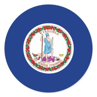 Virginia State Flag Design Classic Round Sticker
