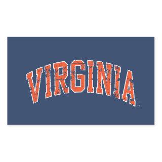 Virginia Wordmark Distressed Rectangular Sticker