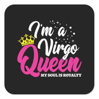 Virgo Birthday Queen Astrology August September Square Sticker