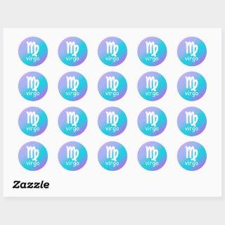 Virgo Zodiac Blue Purple Astrology Star Sign Classic Round Sticker