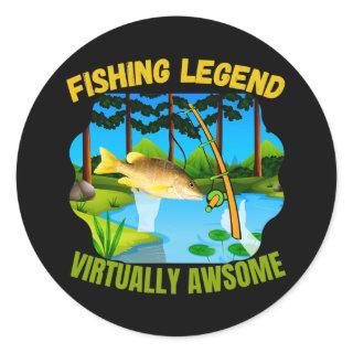 Virtual Reality Fishing Awsome Gaming Fish Legend Classic Round Sticker