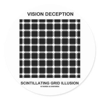 Vision Deception Scintillating Grid Illusion Classic Round Sticker