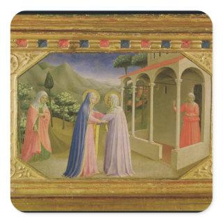 Visitation, from predella Annunciation Square Sticker