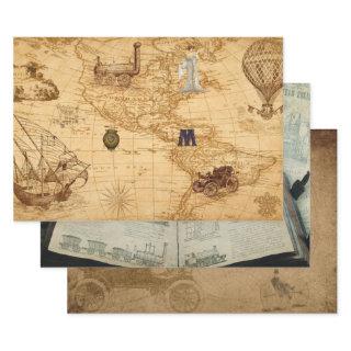 Vitage Steampunk Themed Old World Map, Engineering  Sheets