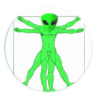 Vitruvian Alien Classic Round Sticker