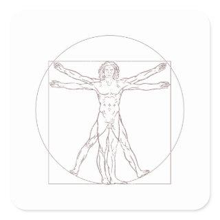 Vitruvian Man Square Sticker