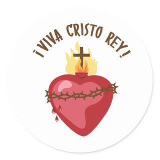 Viva Cristo Rey Classic Round Sticker