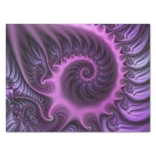 Vivid Abstract Cool Pink Purple Fractal Art Spiral Tissue Paper