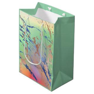 Vivid Marble | Colorful Bold Pastel Watercolor Medium Gift Bag