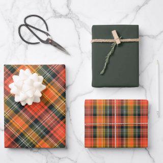 Vivid Orange, Green & Gold Plaid   Sheets