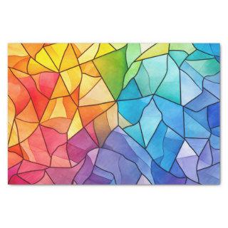 Vivid Rainbow Colors Stained Glass Effect Tissue Paper