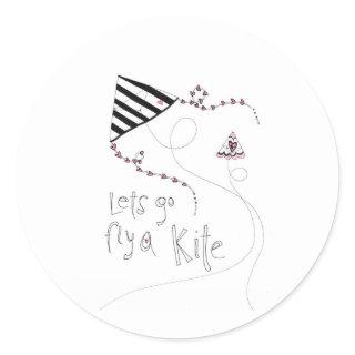 vol25 lets fly a kite classic round sticker