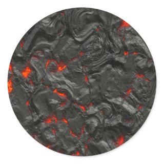 volcanic Lava background effect Classic Round Sticker